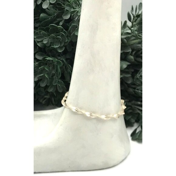 Vintage Style Sterling Silver Twisted Rope Bracelet With Lobster Clasp 6.5" - Picture 2 of 4